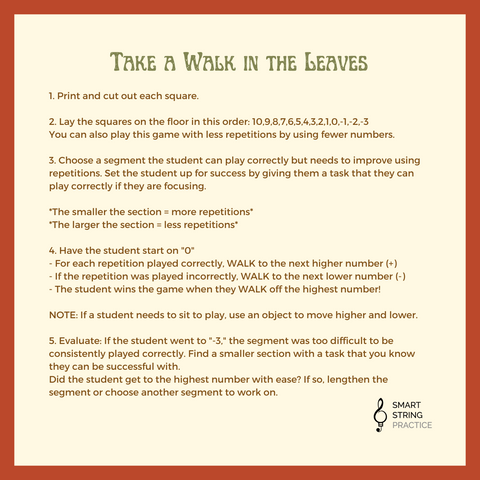 Take a Walk in the Leaves - Number Line Game