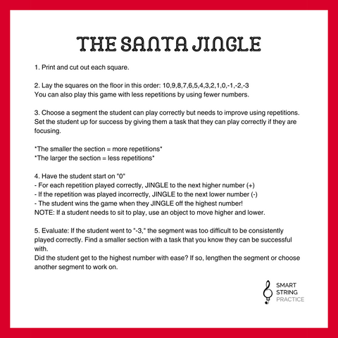 The Santa Jingle - Number Line Game