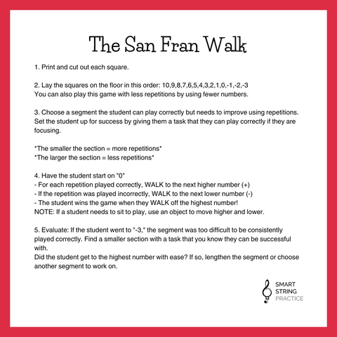 The San Fran Walk - Number Line Game