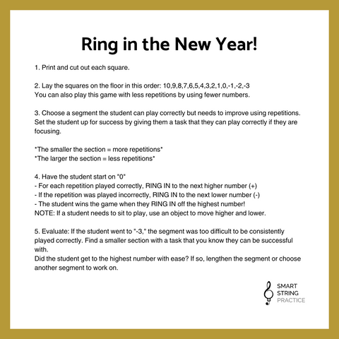 Ring in the New Year! - Number Line Game