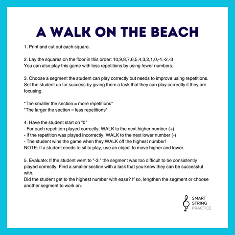 A Walk on the Beach - Number Line Game